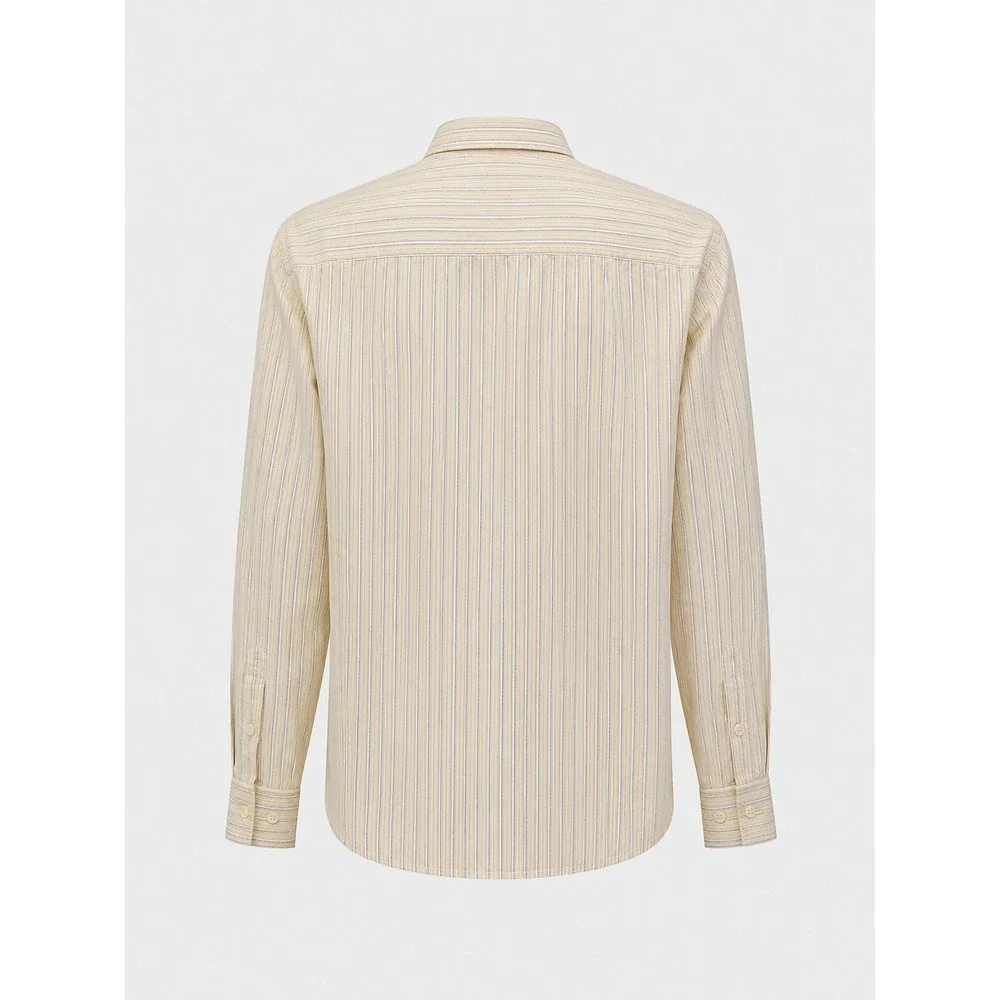 Banana Republic Shirt Mens XL Yellow Stripe Button Front Shirt Long Sleeve